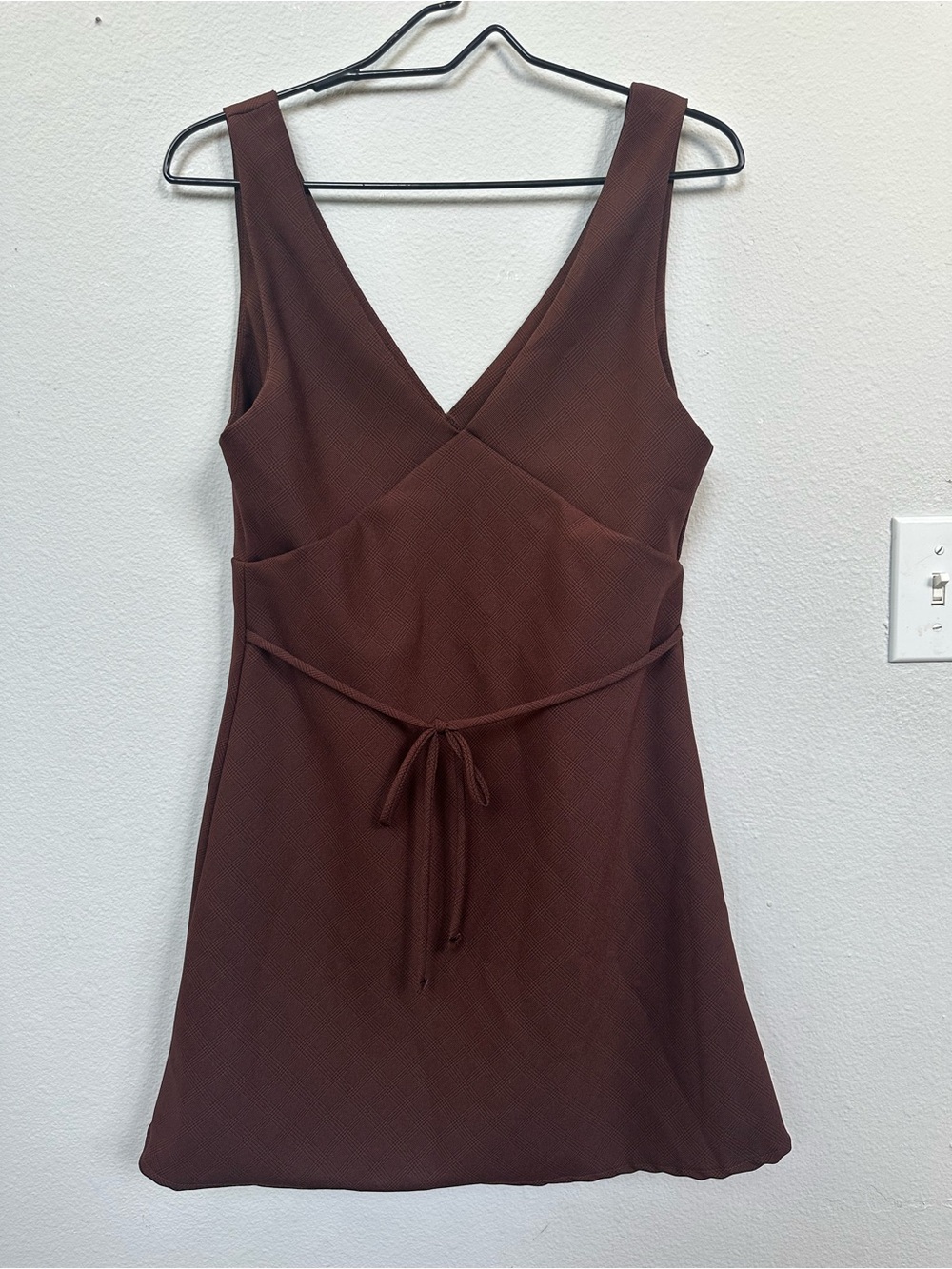 Urban Outfitters Chocolate Brown V-Neck Mini Dress - Picture 3 of 4
